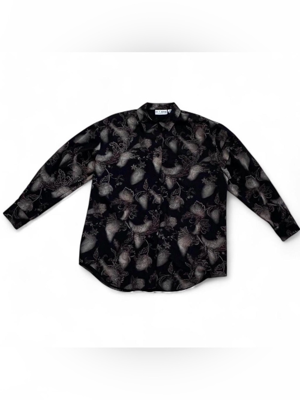 Vintage Le Caviar Black Floral Paisley Blouse | Size Medium
